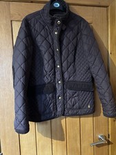 joules jacket size 12 ladies dark brown moredale lining quilted puffer