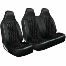 MERCEDES VITO (2003 ON) - DELUXE BLACK QUILTED DIAMOND LEATHER VAN SEAT COVERS