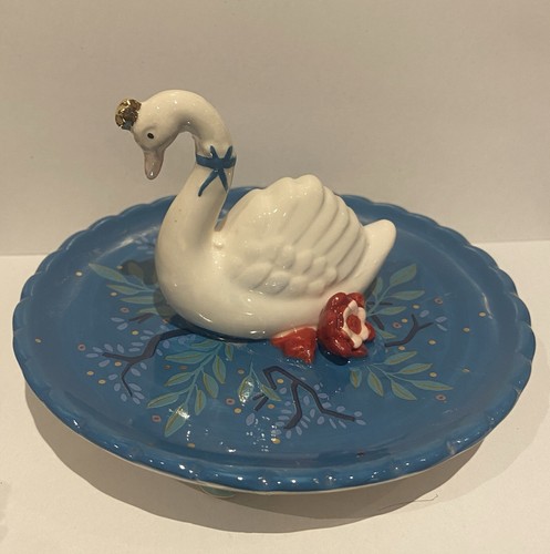 Swan trinket dish with gift - trinket,