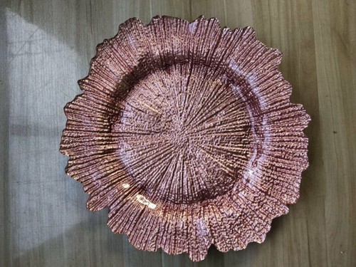 Glass reef charger plate - reef,