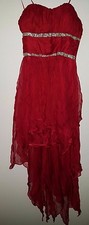 Deb Womens Dress Size S Small Red Silver Gems NEW