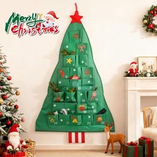 Fabric Advent Calendar 2025 with 24 Pockets, Wall Door Hanging Bag for DIY Home