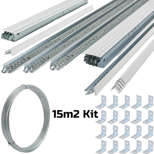 15m2 white suspended ceiling - 15m2,