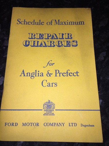Ford anglia prefect - &, schedule