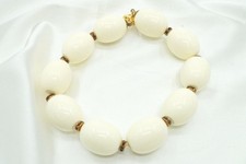 Yves Saint Laurent Vintage Voluminous Necklace Rhinestone Ring White 4159j