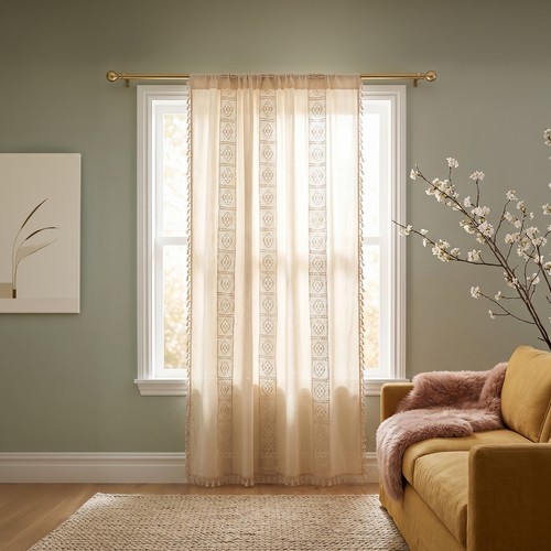 Net knitted curtain panel slot - knitted,