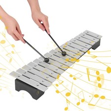 1-15-Note Xylophone Glockenspiel Wooden Base Aluminum Bars With Mallets SQOA