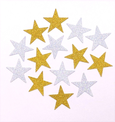 Gold silver glitter stars - glitter,