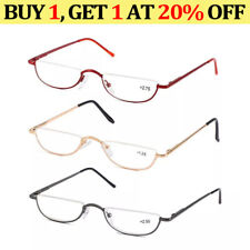 Men Casual Half Moon Vintage Reading Glasses Spring Hinges Readers +1.0 - + 3.5