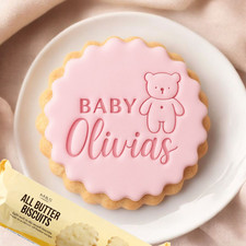 Custom Baby Name Bear Cookie