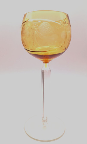 Cut crystal german hock glass - crystal,