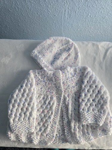 Hand knitted baby matinee coat - baby,