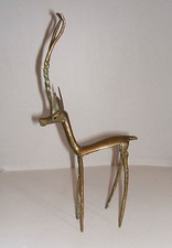 Vintage African Tribal Art Brass Impala Sculptures
