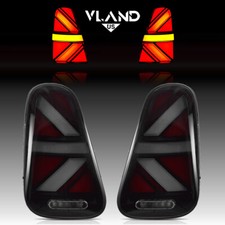 For 2001-06 Mini Cooper R50 R52 R53 Clear LED Rear Lights Black Housing Taillamp