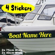 4 X Custom Personalised Boat Name Decals Stickers Graphics 2x 75cm 2 x 40cm