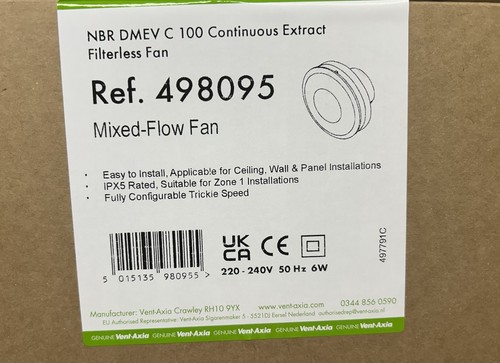 Vent axia 498095 nbr - vent, c100