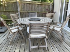 Alexander Rose Bengal Garden Set Folding Table & 6 Armchairs + Seat Pads