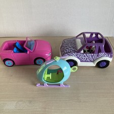 Polly Pocket Vintage Cars and Helicopter.