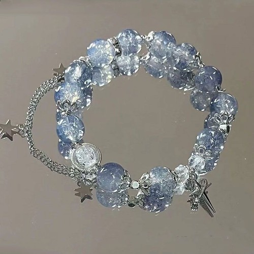925 sterling silver blue star - silver,