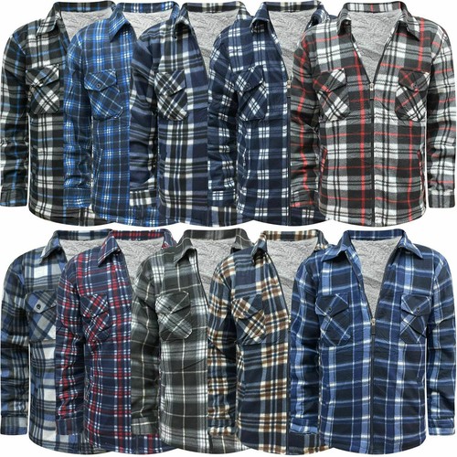 Men padded shirts sherpa fur - padded,