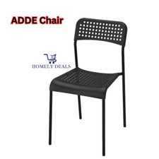 IKEA ADDE Black Dining Chair Kitchen Living Room Chair Stackable Airy Chair UK