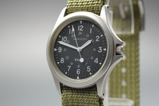 [Exc+5] HAMILTON Khaki Field 9445A Black Dial Quartz Men's Watch From Japan