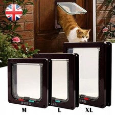 Pet door locking Small Medium Large Dog Cat Flap Magnetic White Frame 4 way