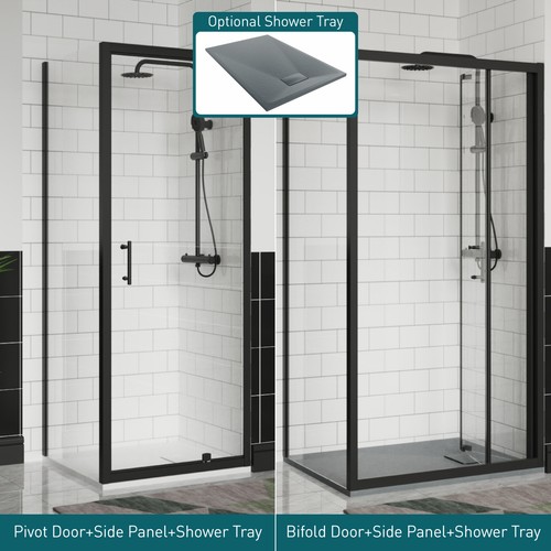 Fold pivot black shower - bi,