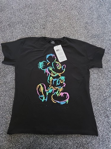 Black disney shirt colourful - black,