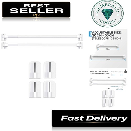 Pack adjustable curtain - 2, rods