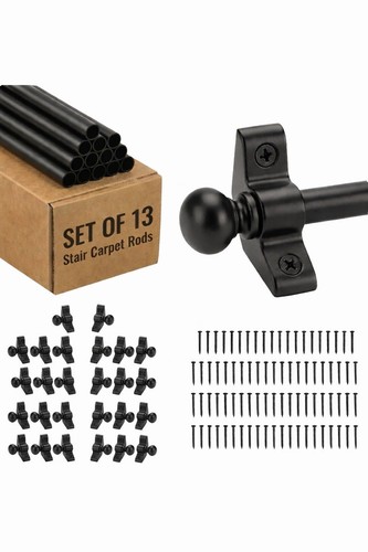 Black stair carpet - black,