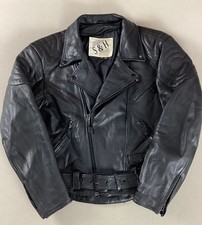 Vintage Leather Biker Jacket Motorcycle Jacket Black EU Size 54 46”