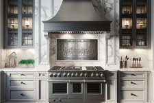 Flame Design Metal Tile Set – 8 Handmade Stainless Steel Tiles for Kitchen