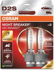 2x OSRAM D2S NEW NIGHT BREAKER NEXT GEN +220% 3 YEAR 12V XENON VERSION 2025