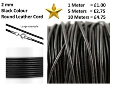Black Leather Cord 2mm