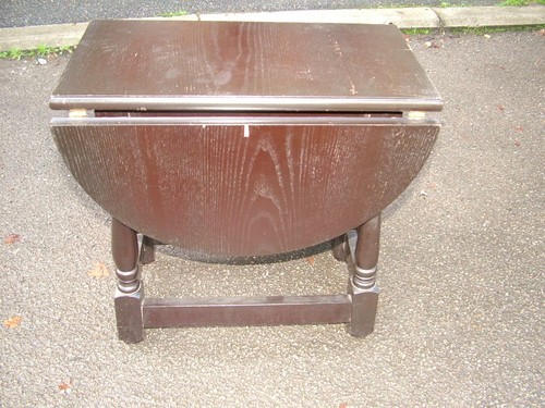 Vintage small wood drop leaf - wood,