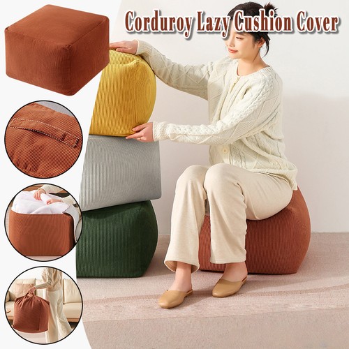 Corduroy footstool pouffe - corduroy,