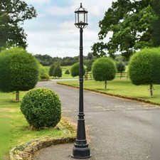 2.3M 'Calcot' Vintage Bird Cage Lamp Post and Lantern Garden Lighting Set