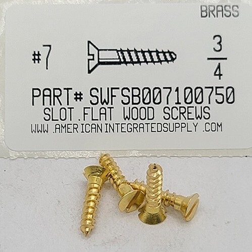 7x3 flat head slotted wood - #7x3/4,