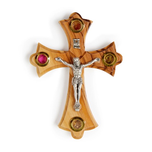 Magnetic olive wood crucifix - magnetic,