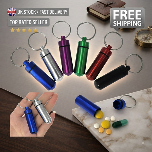 Keychain pill holder organizer - keychain,