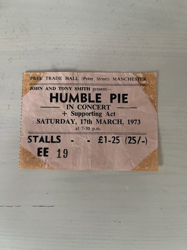 Humble pie 1973 concert ticket - humble,