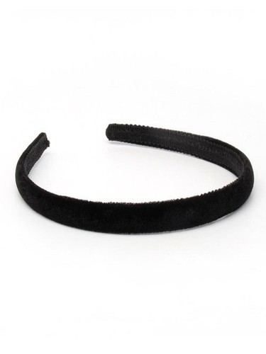 Black velvet aliceband hair - black,