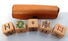 Vintage Poker Dice Set Five