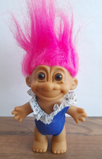 Vintage 1990's RUSS Troll SWIM SUIT/ SWIMMING COSTUME Toy - 4.5" PINK HAIR