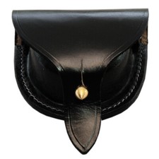 U.S. Civil War Black Leather Musket Rifle Percussion Cap Pouch US Shield Repro