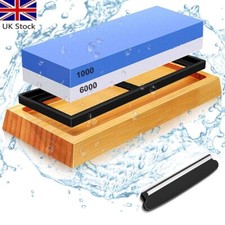 Whetstone, Knife Sharpening Wet Stone 1000/6000 Grit Combination Waterstone Set