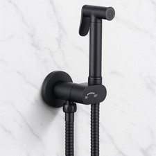 Conan Black Douche Spray with Shut-Off Valve | Wall Mounted Bidet Kit