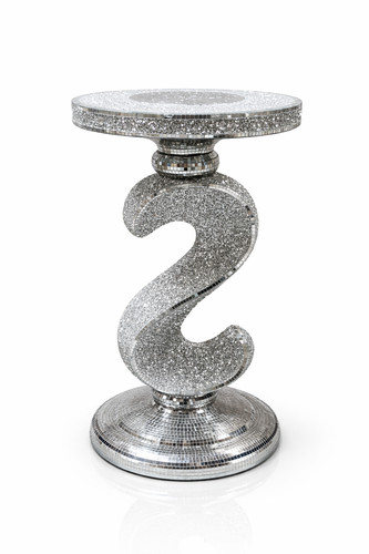 Silver venetian mirrored table - venetian,