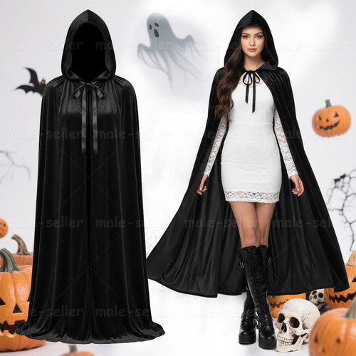 Adult velvet hooded robe - adult, cloak